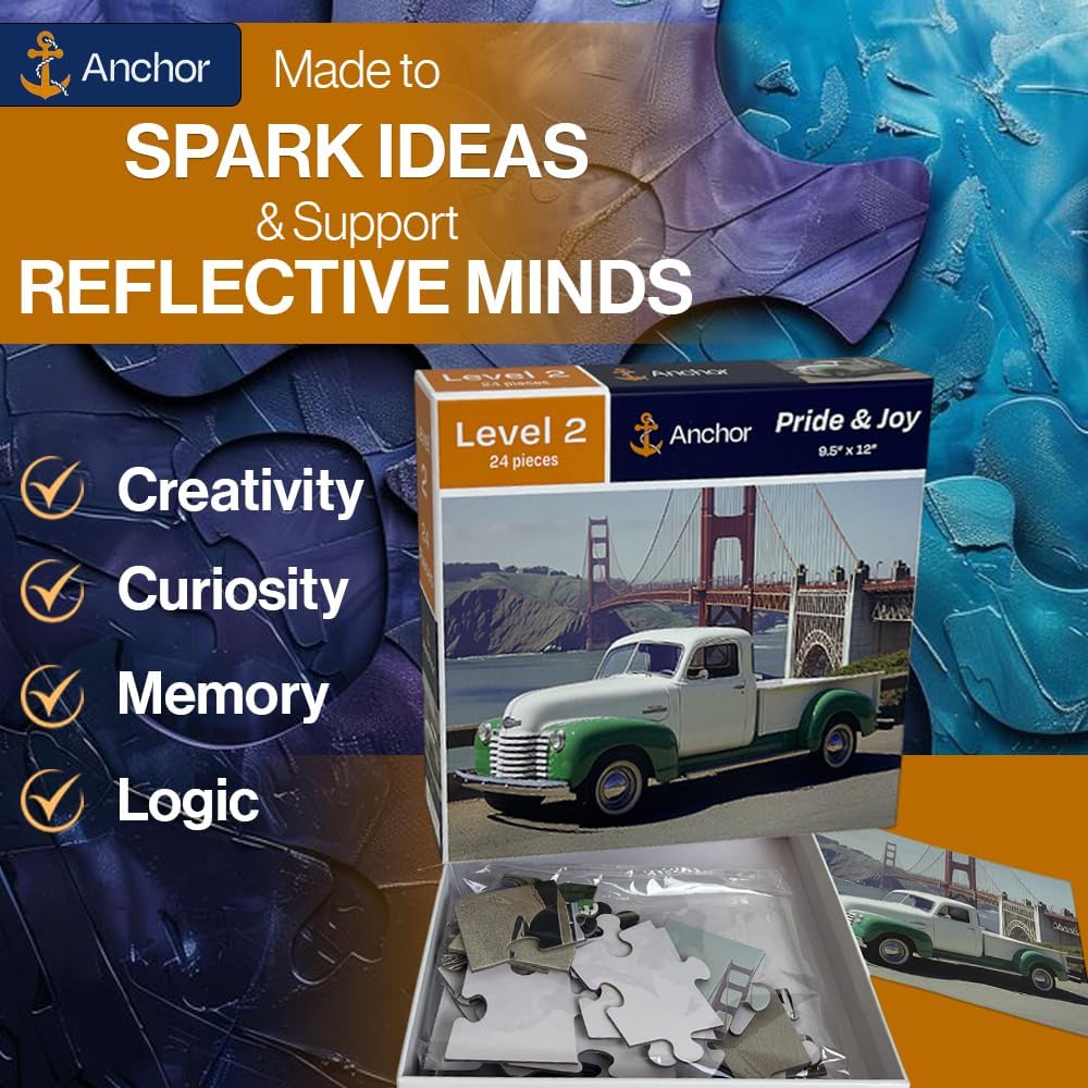 Anchor Level 2 Activity – 24-Piece Classic Truck Scene | Memory Care Support for Seniors with Dementia and Alzheimer’s