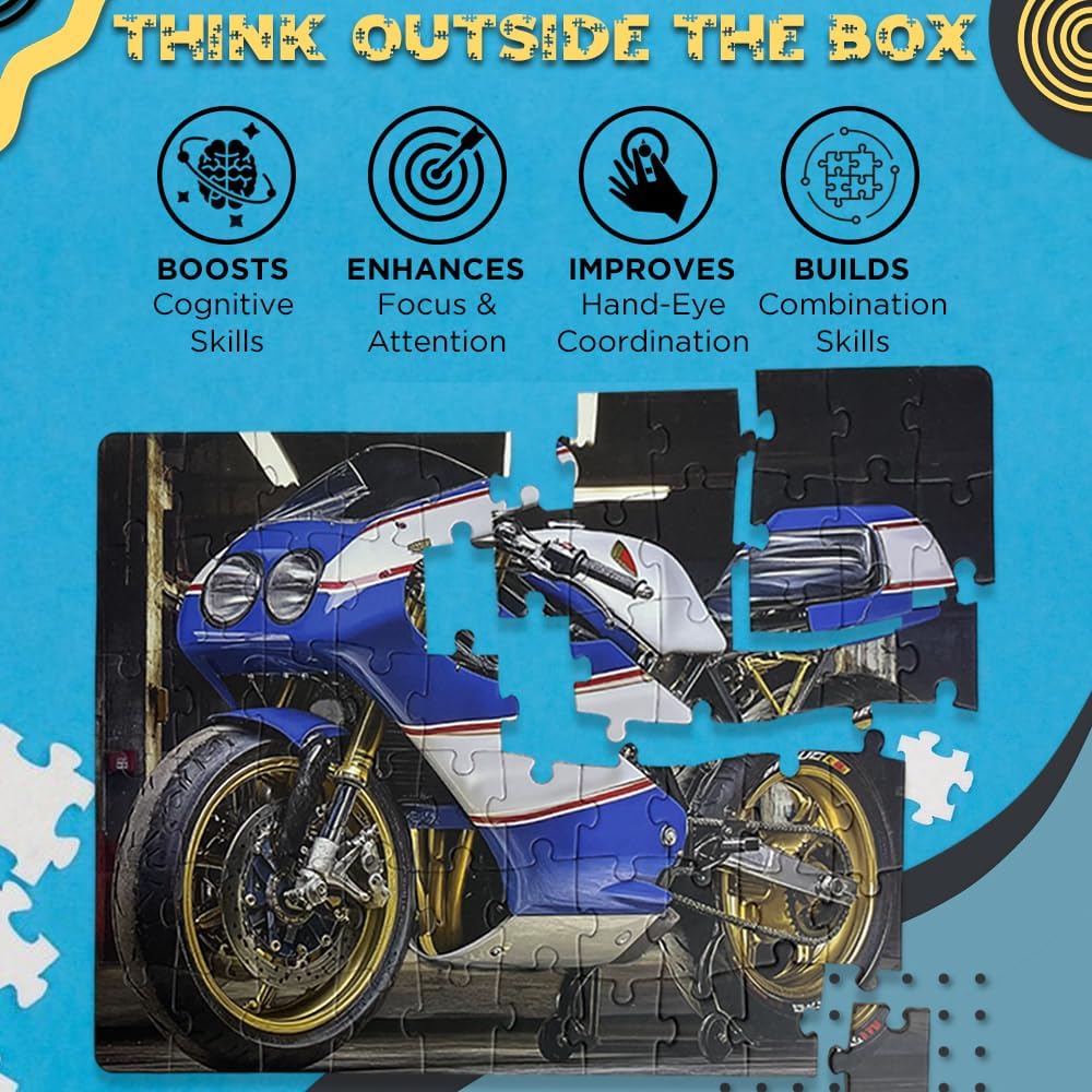 Anchor Level 1 Activity – Built for Speed | 60-Piece Motorcycle Scene for Cognitive Therapy, Dementia, TBI, and Senior Engagement