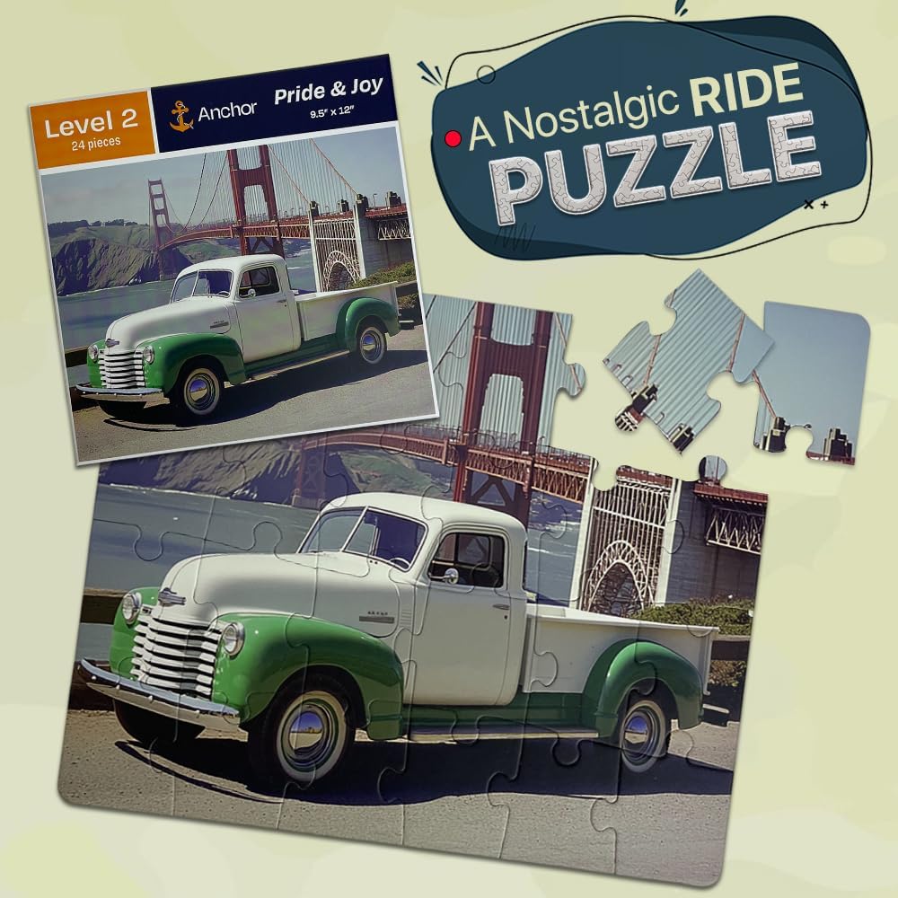 Anchor Level 2 Activity – 24-Piece Classic Truck Scene | Memory Care Support for Seniors with Dementia and Alzheimer’s