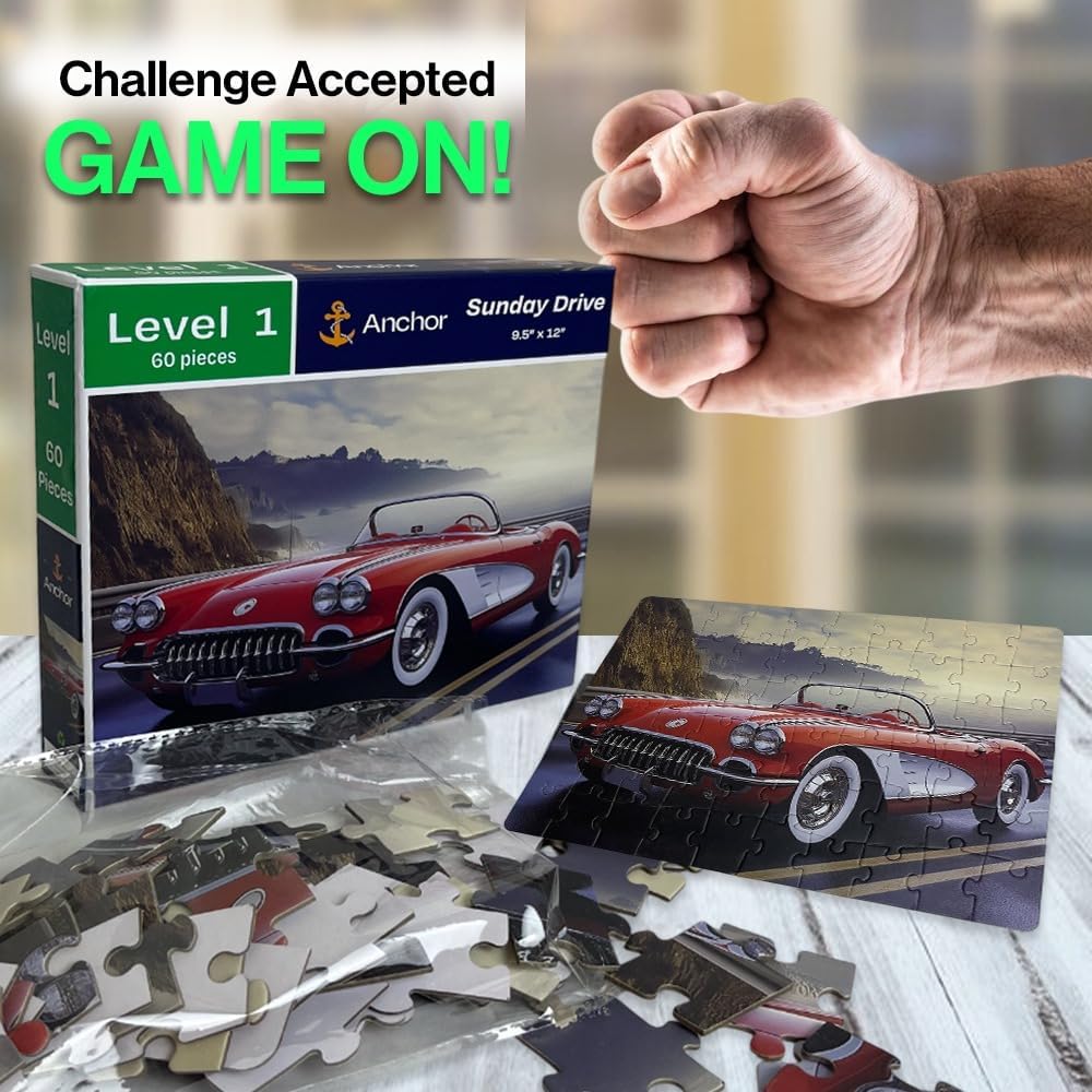 Anchor Level 1 – 60-Piece Sunday Drive Activity | Cognitive Support for Seniors with Alzheimer’s, Dementia, and Memory Care