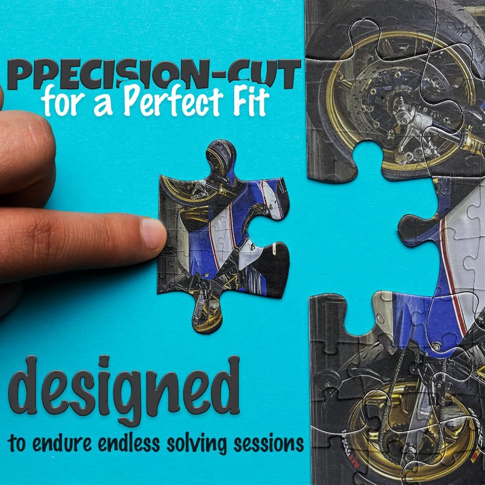 Anchor Level 1 Activity – Built for Speed | 60-Piece Motorcycle Scene for Cognitive Therapy, Dementia, TBI, and Senior Engagement