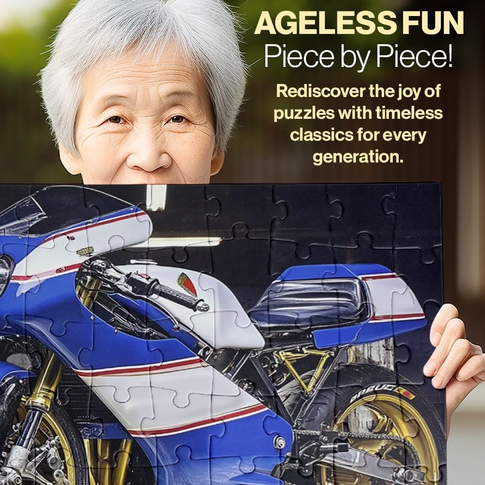 Anchor Level 1 Activity – Built for Speed | 60-Piece Motorcycle Scene for Cognitive Therapy, Dementia, TBI, and Senior Engagement