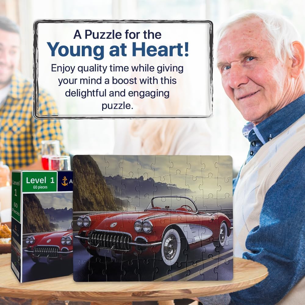 Anchor Level 1 – 60-Piece Sunday Drive Activity | Cognitive Support for Seniors with Alzheimer’s, Dementia, and Memory Care