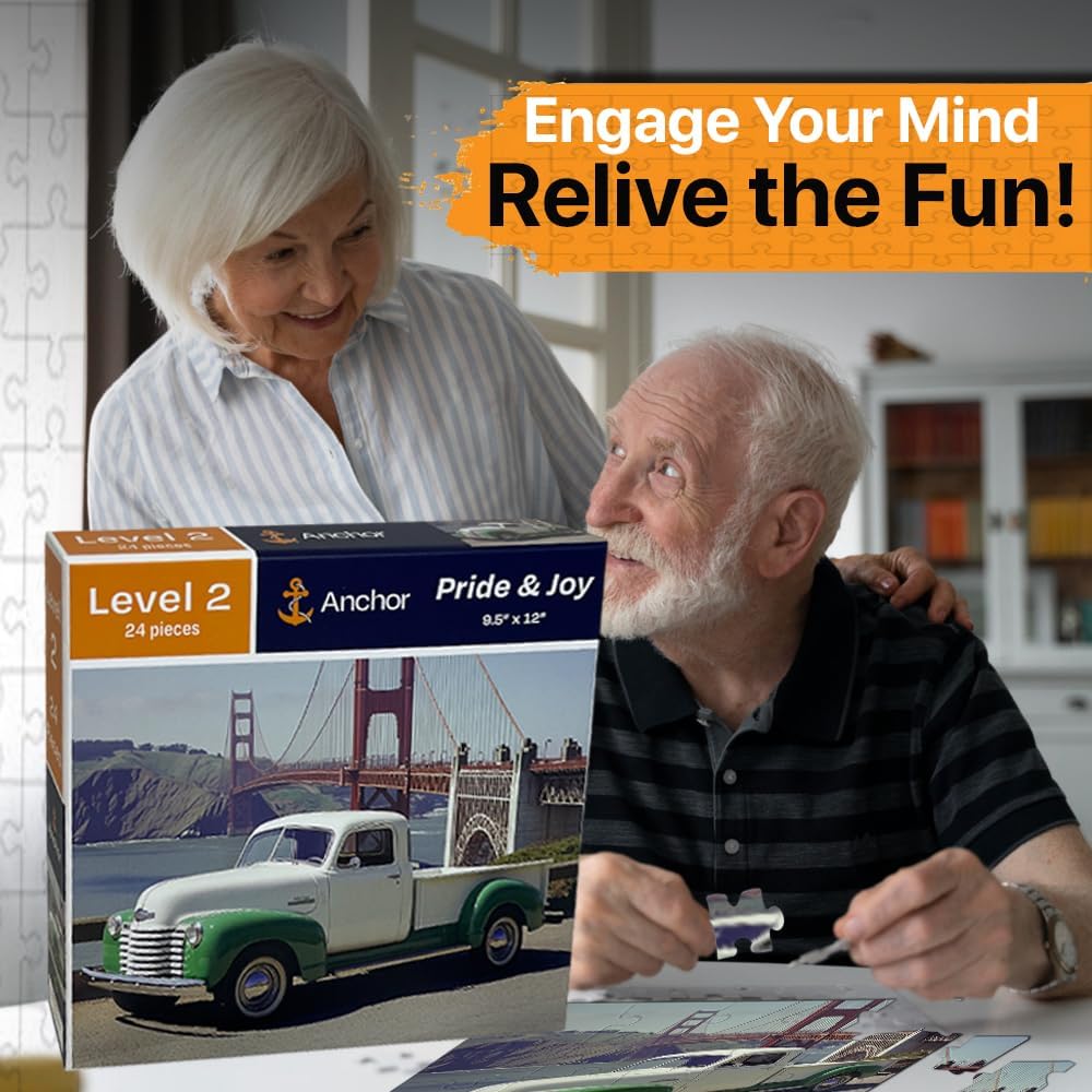 Anchor Level 2 Activity – 24-Piece Classic Truck Scene | Memory Care Support for Seniors with Dementia and Alzheimer’s