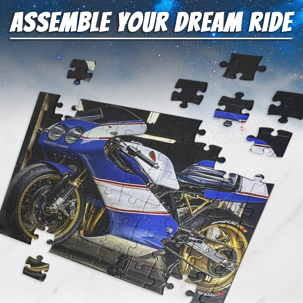Anchor Level 1 Activity – Built for Speed | 60-Piece Motorcycle Scene for Cognitive Therapy, Dementia, TBI, and Senior Engagement