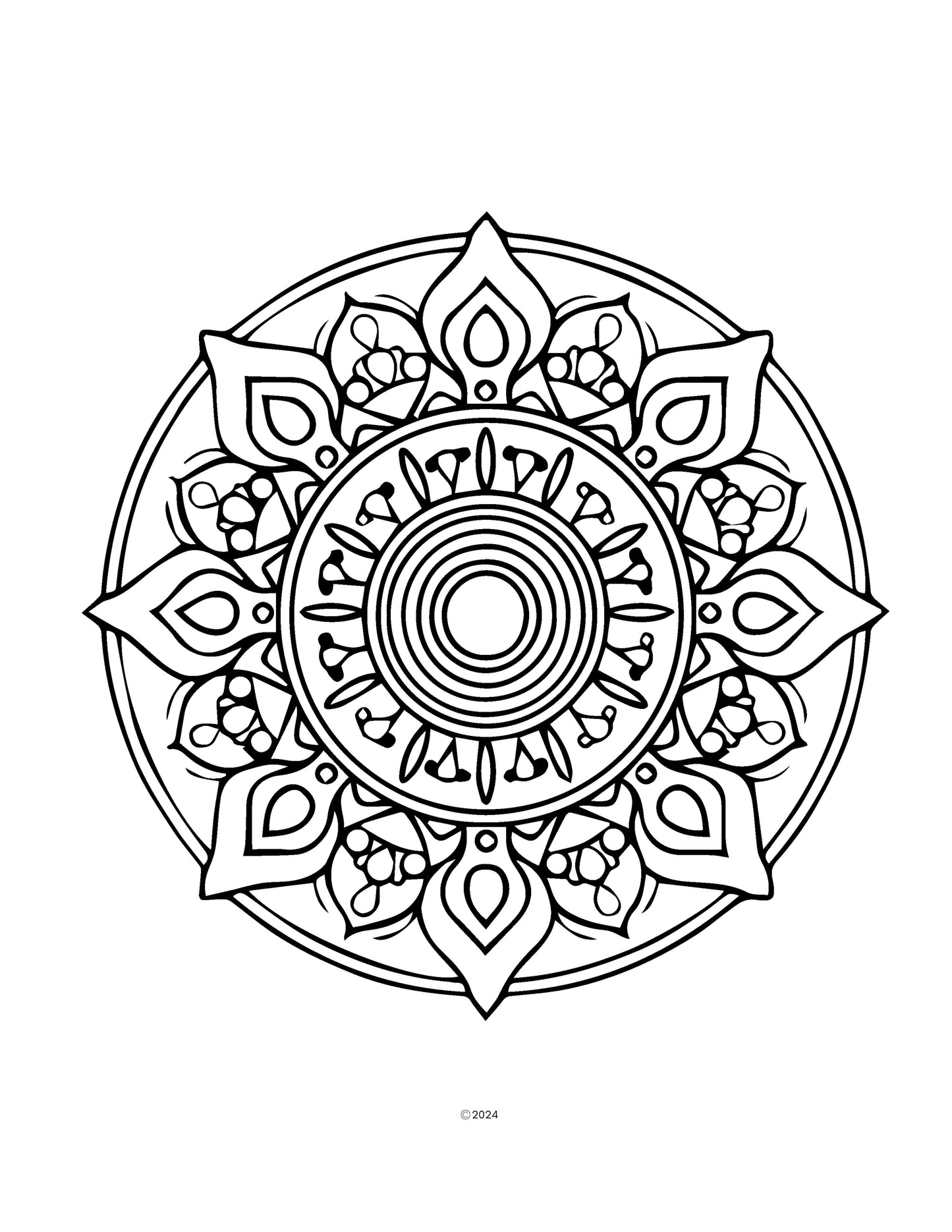 Meditative Mandala Coloring Book PDF – 60 Pages of Mindfulness, Guided Meditations & Journaling for Relaxation | All Ages