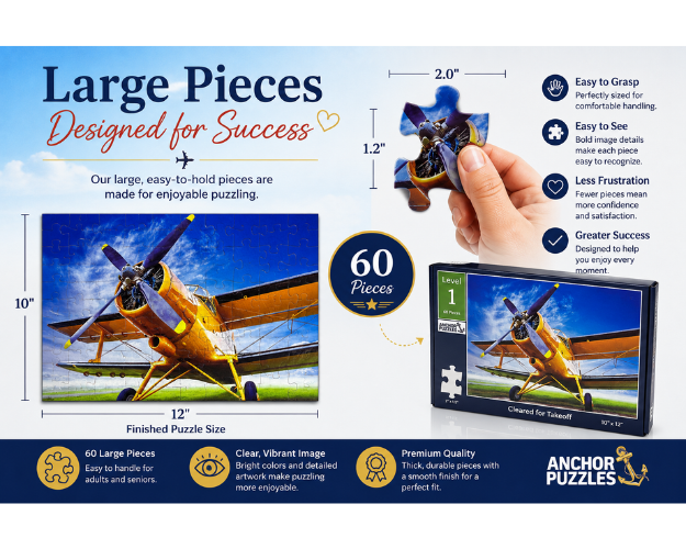 Cleared for Takeoff Puzzle | Level 1 | 60 Pieces