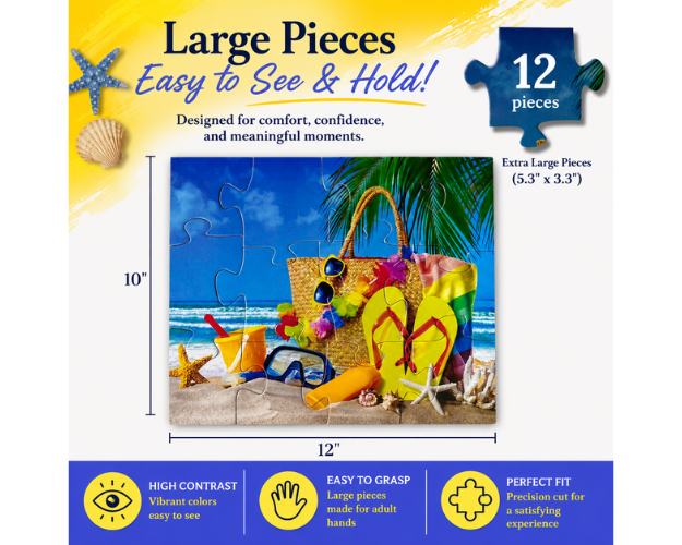 Fun at the Beach Puzzle | Level 3 | 12 Pieces