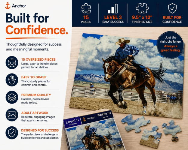Saddle Up Puzzle | Level 3 | 15 Pieces