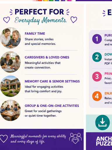 Adult Coloring Book Level 3 | Easy Coloring Pages for Seniors | Dementia & Memory Care Activity | Large Simple Printable PDF