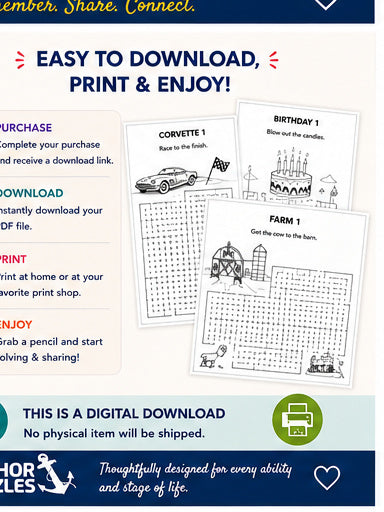Adult Maze Book Level 3 | Easy Mazes for Seniors | Dementia & Memory Care Activities | Large Print Adult Activity | Printable PDF