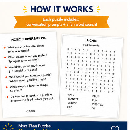 Adult Word Search Level 2 | Large Print Word Search for Seniors | Dementia & Memory Care Activity | Conversation Prompts PDF