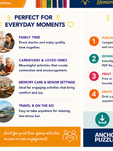Adult Word Search Level 2 | Large Print Word Search for Seniors | Dementia & Memory Care Activity | Conversation Prompts PDF