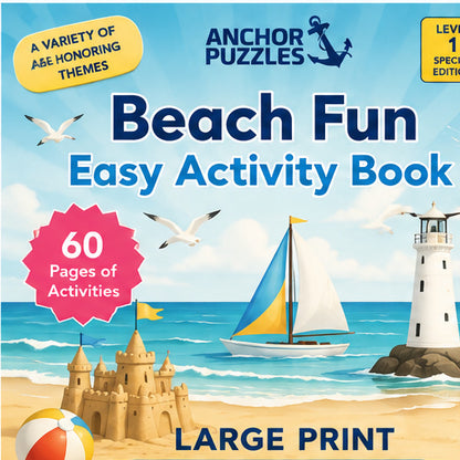 Beach Fun Activity Book for Adults & Seniors | Printable Puzzles Coloring Mazes & Games | Memory Care Activities | PDF Download