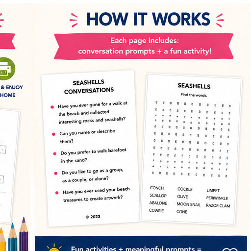 Beach Fun Activity Book for Adults & Seniors | Printable Puzzles Coloring Mazes & Games | Memory Care Activities | PDF Download