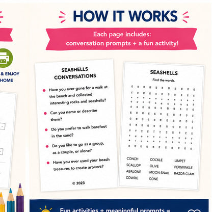 Beach Fun Activity Book for Adults & Seniors | Printable Puzzles Coloring Mazes & Games | Memory Care Activities | PDF Download