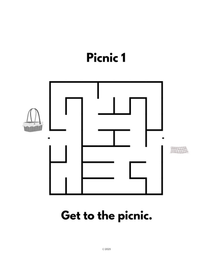 Printable Maze Activity Pack – Level 3 Easy(150 Mazes + Conversation Starters) | Large Print PDF for Adult Cognitive Support